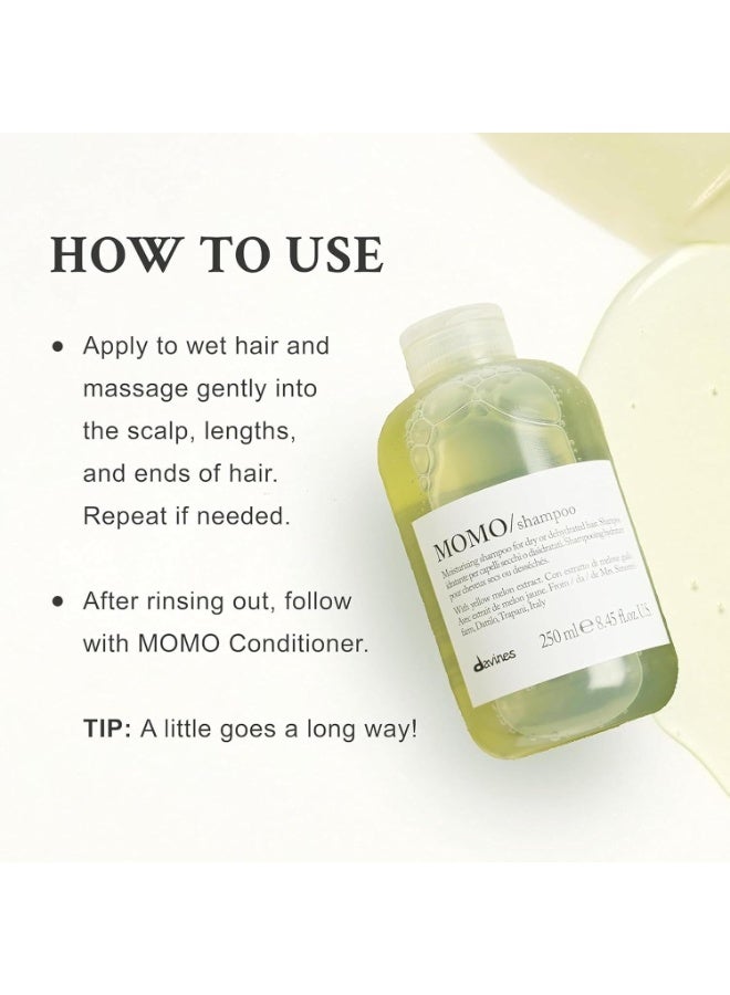 Davines MOMO Moisturizing Shampoo&Conditioner for Dry, Dehydrated Hair, Add Softness&Shine, Detangling Formula - Image 2