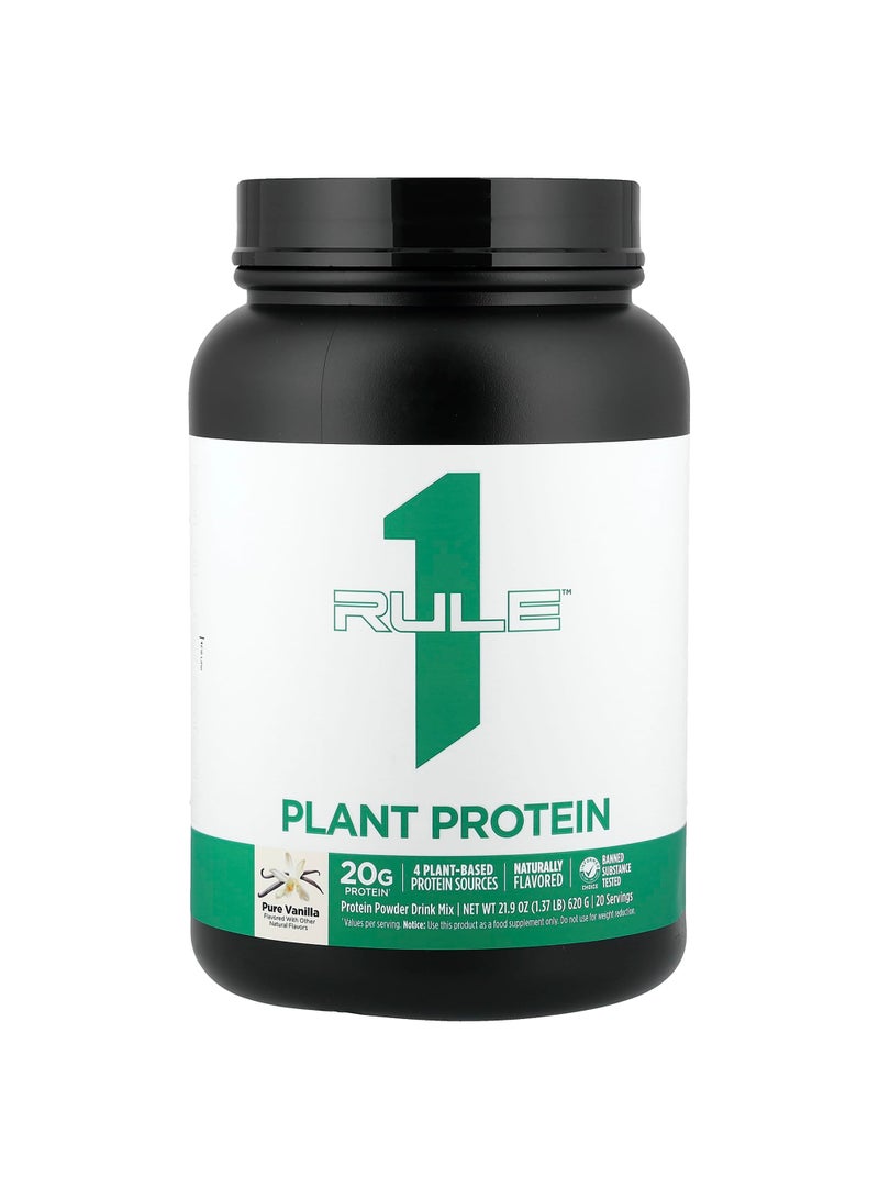 Plant Protein, Pure Vanilla, 1.37 lb (620 g)