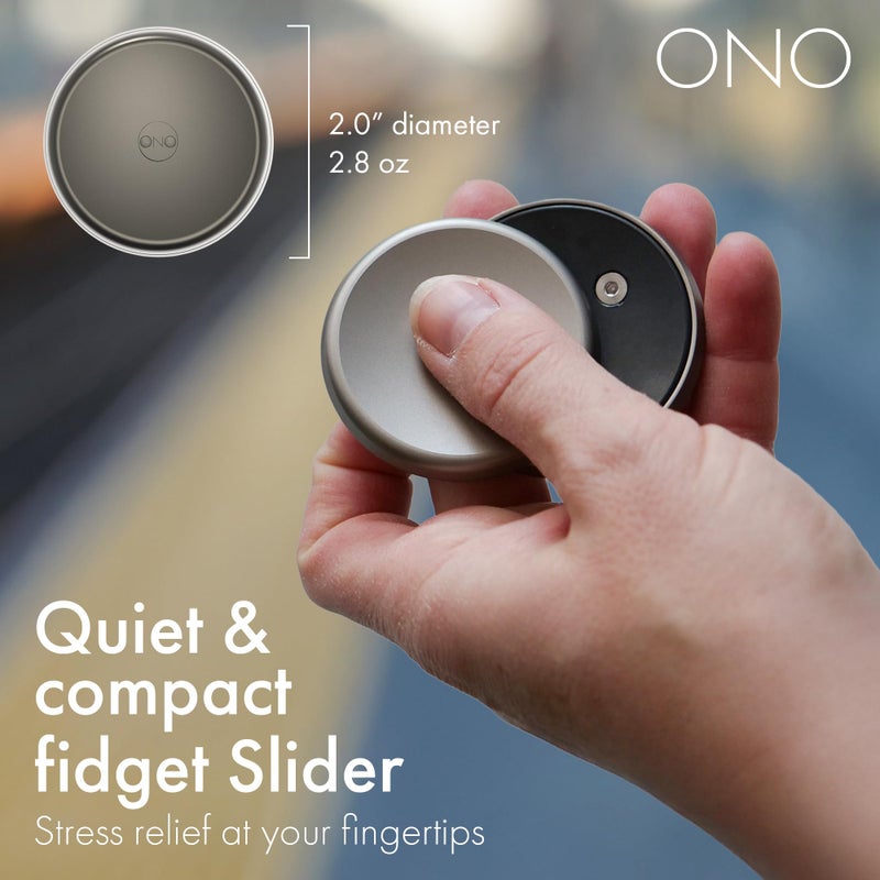 ONO Slider - Handheld Fidget Toy for Adults | Help Relieve Stress, Anxiety, Tension | Promotes Focus, Clarity | Compact, Portable Design (Natural - Titanium) - Image 2