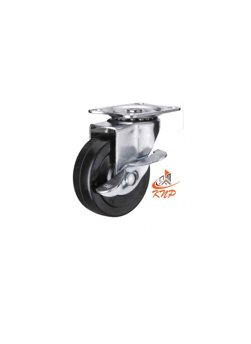 KNP Caster Wheel Rubber 2" With Break  - Image 1