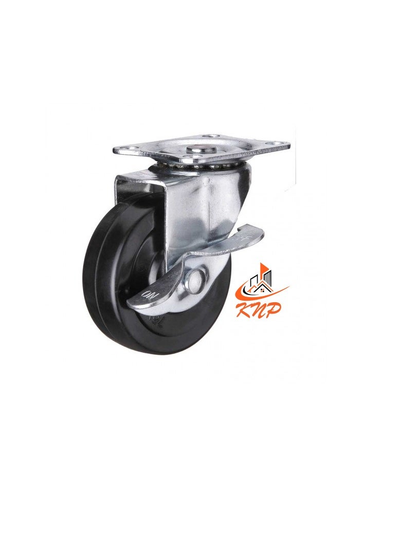 KNP Caster Wheel Rubber 2" With Break  - Image 2