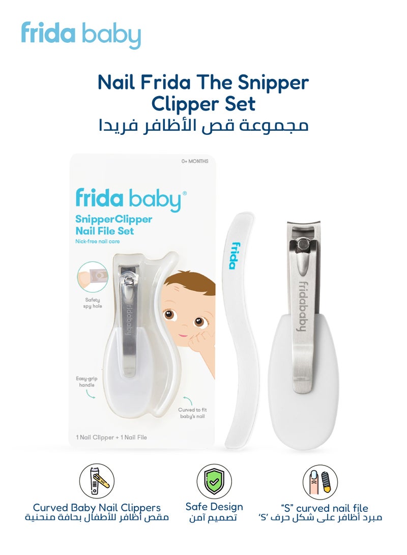 fridababy NailFrida Snipper Clipper Set – Baby Nail Clipper with Safety Spy Hole & Curved S-File for Newborns & Infants – Nick-Free, Easy-Grip, Safe Nail Care Kit  - Image 1