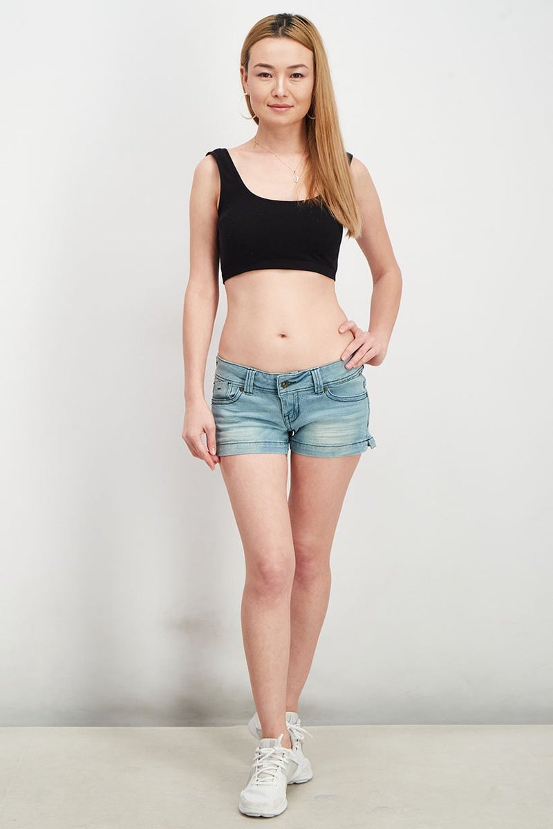 GUESS Women Wash Denim Shorts, Blue - Image 4