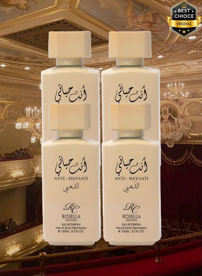 Rosella 4 Pieces Ante Hayaati Gold Perfume For Women 100ml EDP - Image 1