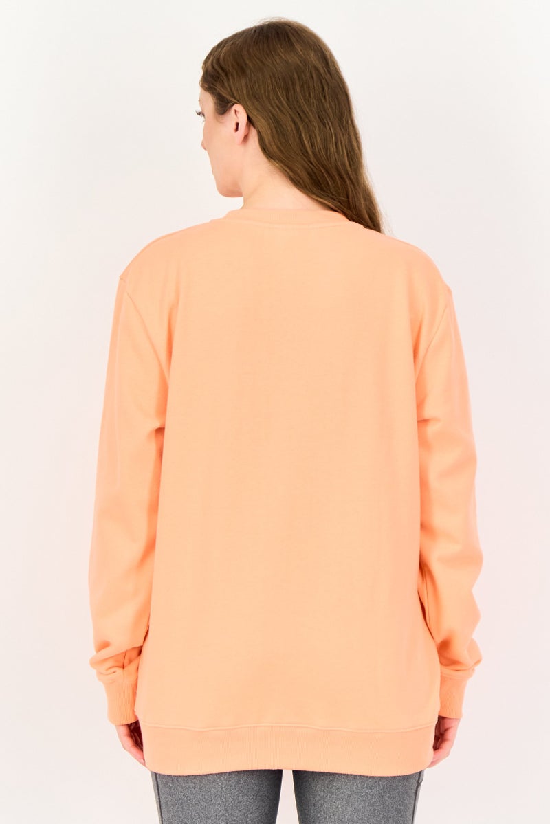 Reebok Women Sportswear Fit Long Sleeve Outdoor Sweatshirt, Peach - Image 3