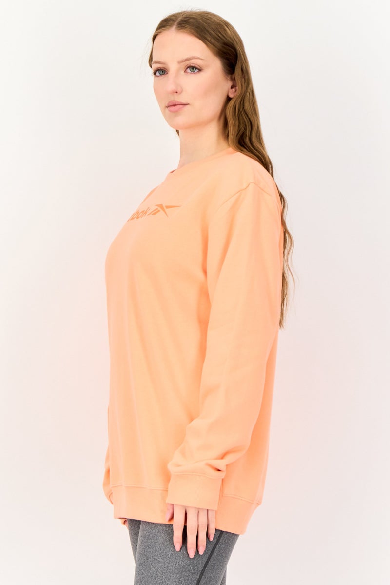 Reebok Women Sportswear Fit Long Sleeve Outdoor Sweatshirt, Peach - Image 2