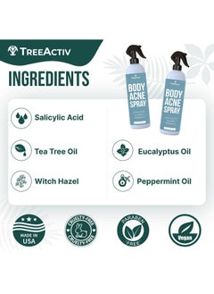 TreeActiv TreeActiv Body & Back Acne Treatment Original Formula, 8 fl oz, 2% Salicylic Acid Spray, Cystic Acne Treatment, Body Acne Spray, Chest, Shoulders & More, Bacne Spray for Teens & Adults  - Image 5