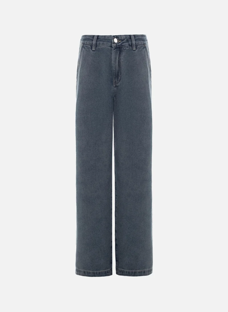 ليتشي جينز مستقيم أحادي اللون