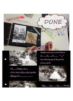 Webelkart Webelkart Wooden DIY Scrapbook Memory Book, Photo Album (26 x 16 x 4 cm, 30 Black Sheets)  - Image 2