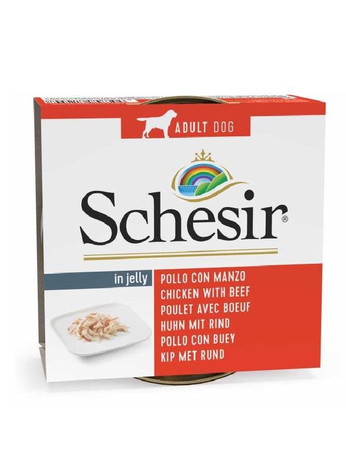 Schesir Chicken Fillets With Beef Dog Wet Food 10 PC - Image 1