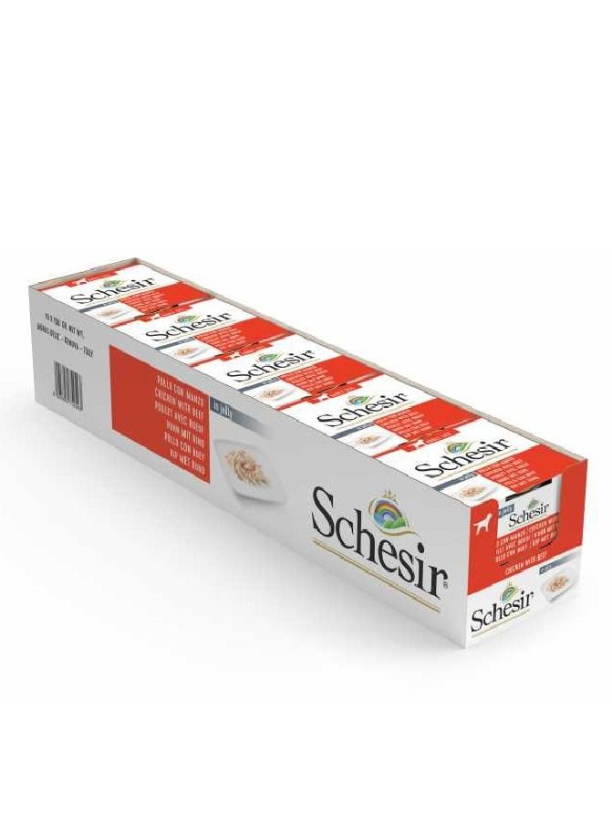 Schesir Chicken Fillets With Beef Dog Wet Food 10 PC - Image 2