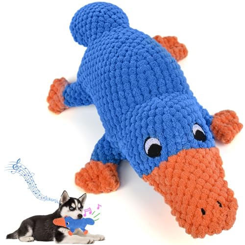 Vitscan Squeaky Dog Toys for Aggressive Chewers Large Breed Large Dog Toys for Big Dogs Stuffed Platypus Tough Plush Dog ToyInteractive Dog Chew ToyPuppy Chew ToysPet Toys for Small Dogs - Image 1
