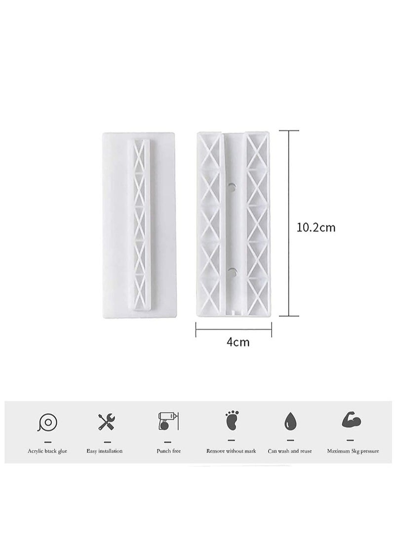 KASTWAVE 2 Pack Power Strip Holder, Surge Protector Fixator, Wall Mount Cable Management System, Self Adhesive Punch Free for Remote Control Router Computer Kitchen Home and Office - Image 4