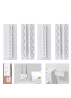 KASTWAVE 2 Pack Power Strip Holder, Surge Protector Fixator, Wall Mount Cable Management System, Self Adhesive Punch Free for Remote Control Router Computer Kitchen Home and Office  - Image 1