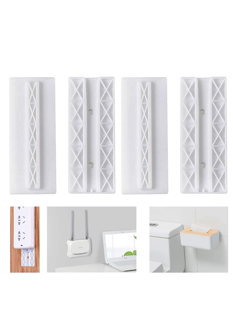 KASTWAVE 2 Pack Power Strip Holder, Surge Protector Fixator, Wall Mount Cable Management System, Self Adhesive Punch Free for Remote Control Router Computer Kitchen Home and Office - Image 1
