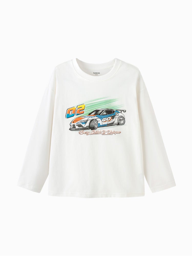 بالابالا تيشيرت بأكمام طويلة مع طبعة جرافيك للأولاد - Image 4