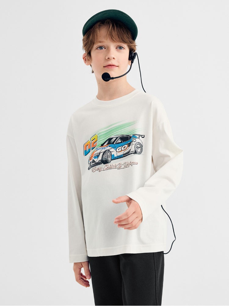 بالابالا تيشيرت بأكمام طويلة مع طبعة جرافيك للأولاد - Image 2