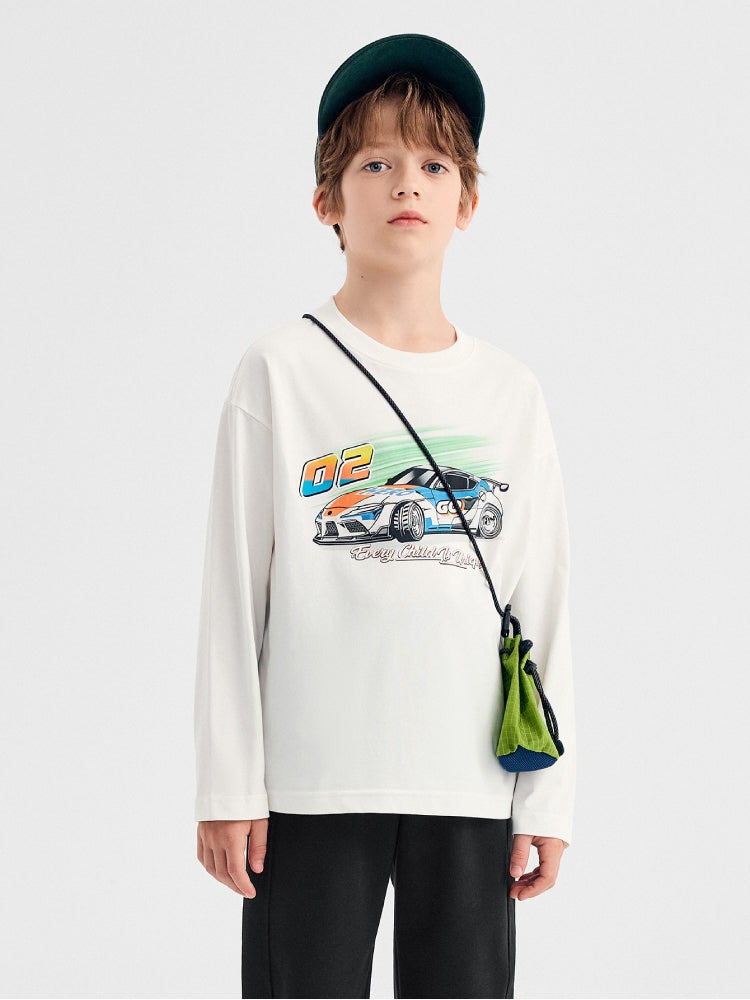 بالابالا تيشيرت بأكمام طويلة مع طبعة جرافيك للأولاد - Image 1