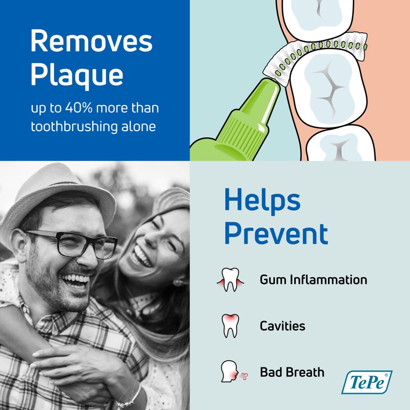 TePe Interdental Brush Extra Soft, Supersoft Dental Brush for Teeth Cleaning, Pack of 8, 1.1 mm, Large Gaps, Purple, Size 6 - Image 2