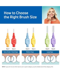 Tepe TEPE Interdental Brush Extra Soft, Supersoft Dental Brush for Teeth Cleaning, Pack of 8, 1.1 mm, Large Gaps, Purple, Size 6  - Image 2