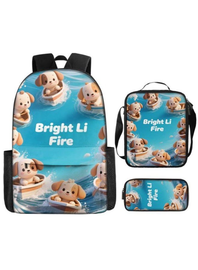 واضح من النار حقيبة كرتونية من ثلاث قطع، يسهل التعامل معها في مناسبات مختلفة (متوفرة للطلاب والأطفال والأصدقاء في النزهايات وتسلق الجبال والتعليم المدرسي وما إلى ذلك) | الكتفين + حقائب اليد + حقائب القرطاسية | موسم العودة إلى المدرسة / هدايا المهرجان - 97 - Image 2