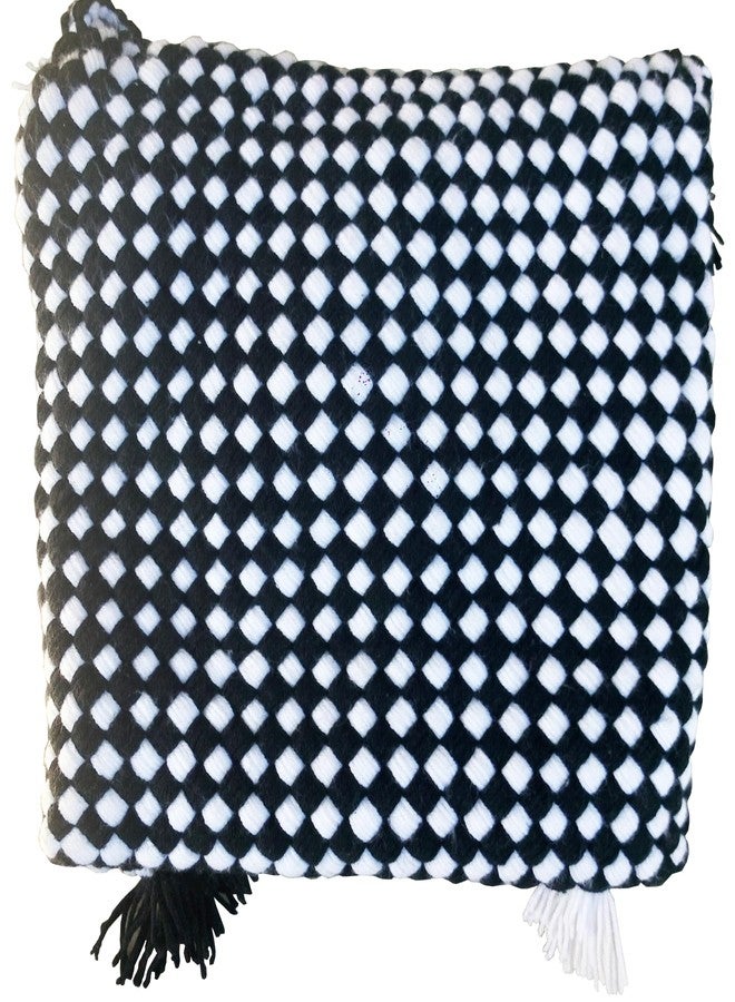 CRM TRADERS Handcrafts Eco-Friendly Multipurpose Uses Woolen Hand Bag With Zip and Handle for Men and Women - Black and White - Image 4