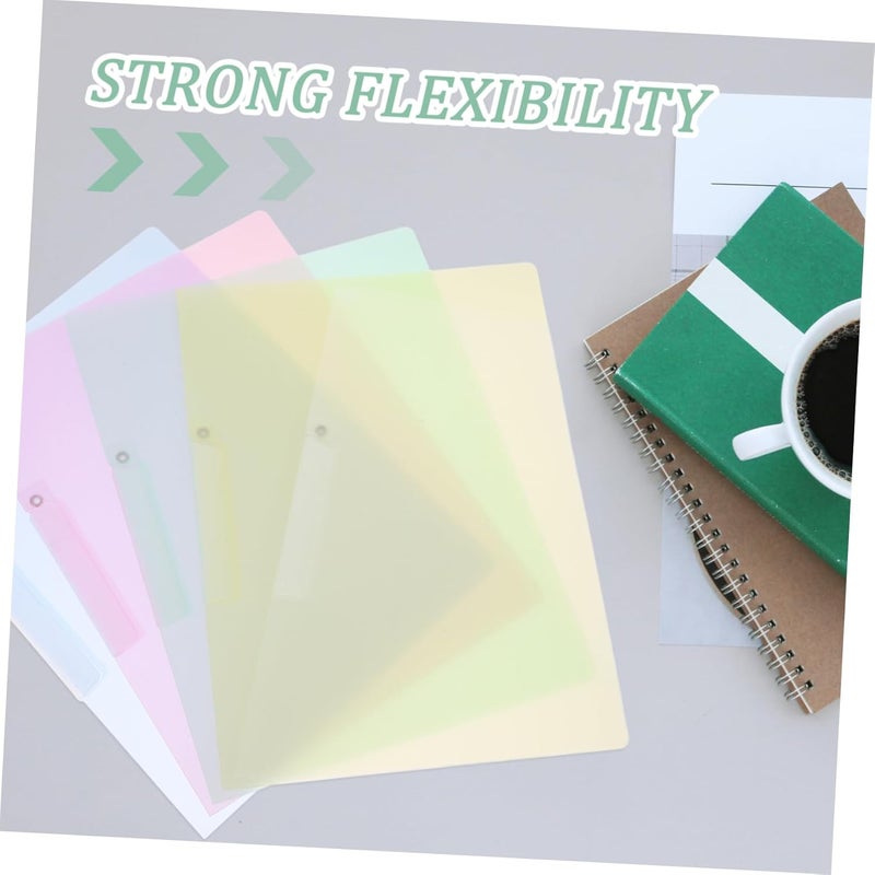 NUOBESTY 5pcs A4 Document Binder Folder Sliding Bar Report Covers for School and Business Heavy Duty Portfolio Organizer Clips - Image 3