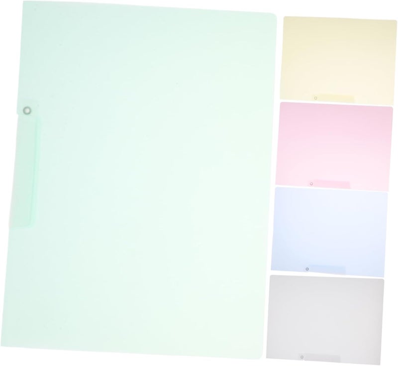 NUOBESTY 5pcs A4 Document Binder Folder Sliding Bar Report Covers for School and Business Heavy Duty Portfolio Organizer Clips - Image 1