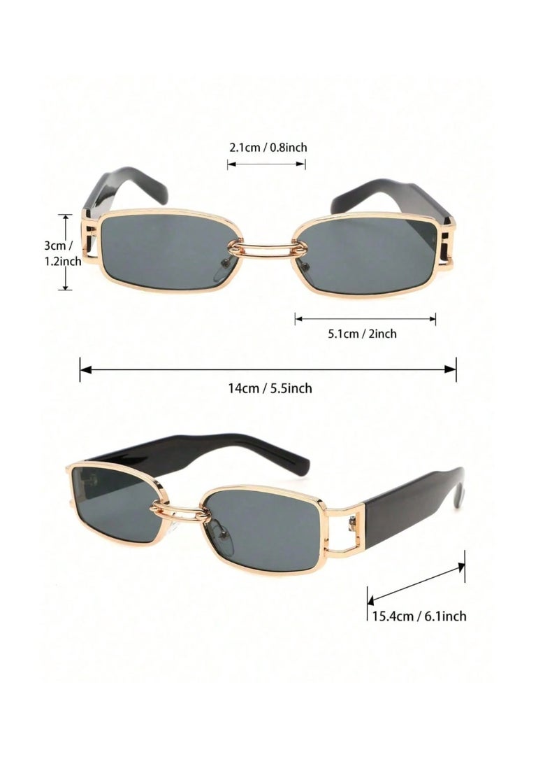 Shein 1 Pair Vintage squar black Frame Glasses With Tea-Colored Legs, Fashionable Women's Beach Accessory, Essential For Summer Beach Vacation And Outdoor Travel, Vintage Oval Frame, Suitable For Outings And Back To School Season - Image 5