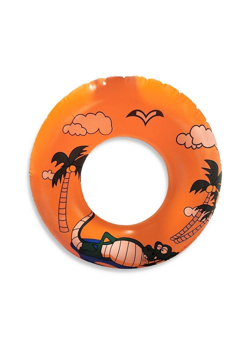 Swimming Ring  Float, Orange Crocodile medium Size "70cm" Inflatable Waist Float Toys For Boys & Girls  - Image 2