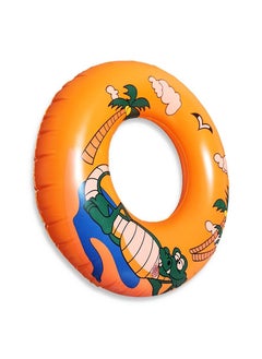 Generic Swimming Ring  Float, Orange Crocodile medium Size "70cm" Inflatable Waist Float Toys For Boys & Girls  - Image 3
