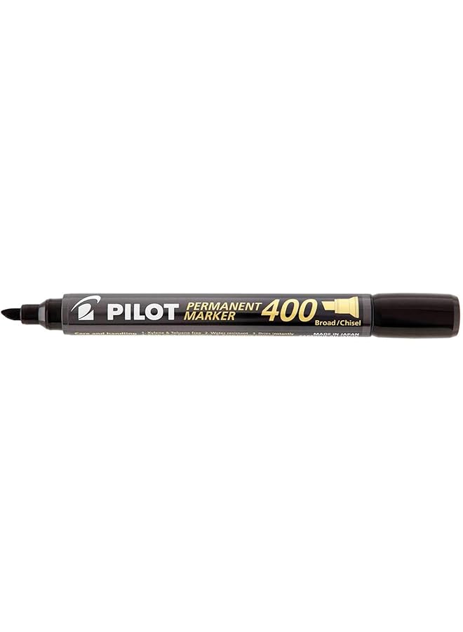 بايلوت مجموعة أقلام تحديد دائمة Sca 400 B مكونة من 12 قلمًا بطرف مشطوف أسود - Image 1