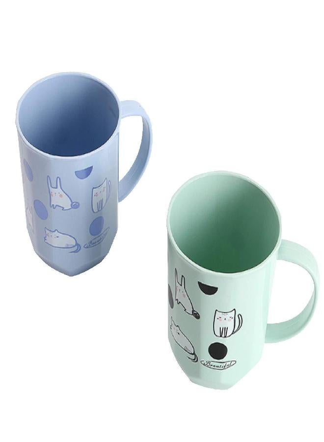 CheeseandU 4Pack Tooth Brush Cups Unbreakable Bathroom Tumbler Cute Cartoon Cats Pattern 17.5oz Bathroom Cup BPA Free Multicolor Drinking Cups Toothbrush Mugs for Toddlers Kids Couples Friends Gift - Image 3