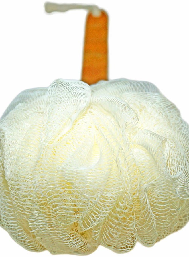 JINS-Hung Shower Loofah Body & Back Scrubber - Exfoliating Loofah Bath Brush On a Stick - With Long Wooden Handle Back Brush For Men & Women - Easy Reach Body Wash & Lotion Applicator（ 2 PACK- White&Green） - Image 5