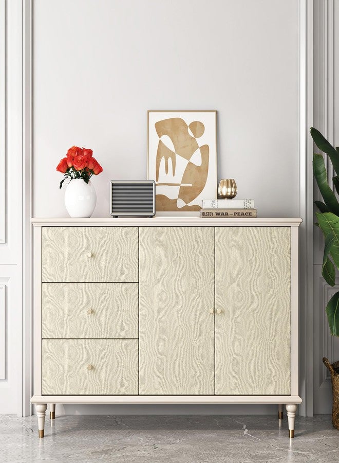 FunStick Thick Beige Fabric Wallpaper Peel and Stick Textured Cream for Bedroom Bathroom Paintable Removable Contact Paper for Cabinets Walls Waterproof 15.8"x80" - Image 2