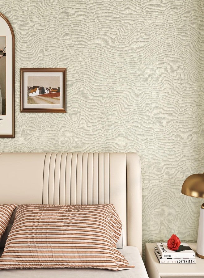 FunStick Thick Beige Fabric Wallpaper Peel and Stick Textured Cream for Bedroom Bathroom Paintable Removable Contact Paper for Cabinets Walls Waterproof 15.8"x80" - Image 3