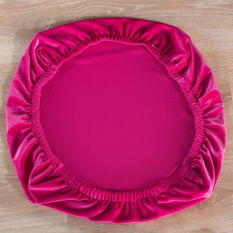 klarako Stretch Velvet Dining Room Seat Cover Slipcovers Wedding Party Decor, Hot Pink - Image 5