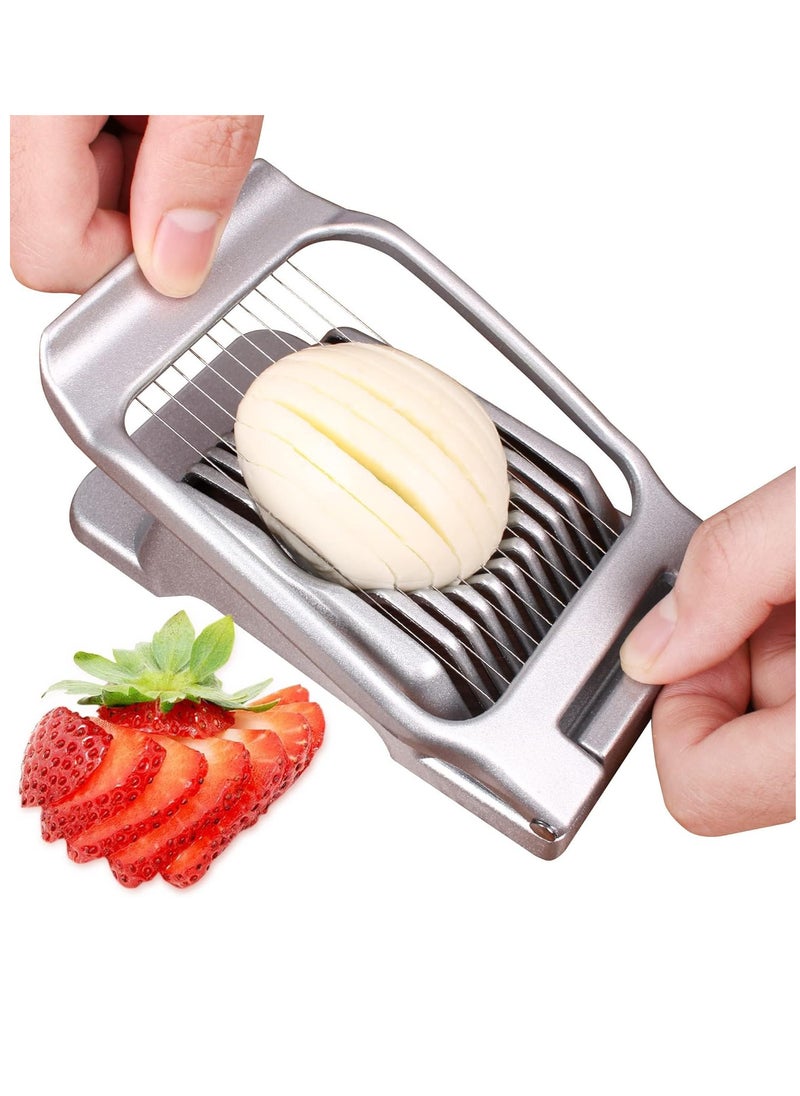 Generic Egg Slicer, Heavy Duty Aluminium Egg Cutter, Multipurpose 304 Stainless Steel Wire Egg Slicer, Stainless Steel Wire Multipurpose Egg Dicer for Soft Fruit, Mushroom  - Image 1