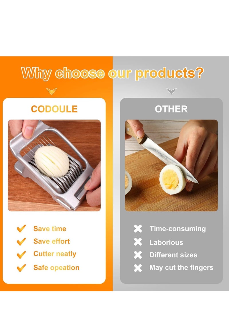 Generic Egg Slicer, Heavy Duty Aluminium Egg Cutter, Multipurpose 304 Stainless Steel Wire Egg Slicer, Stainless Steel Wire Multipurpose Egg Dicer for Soft Fruit, Mushroom  - Image 4