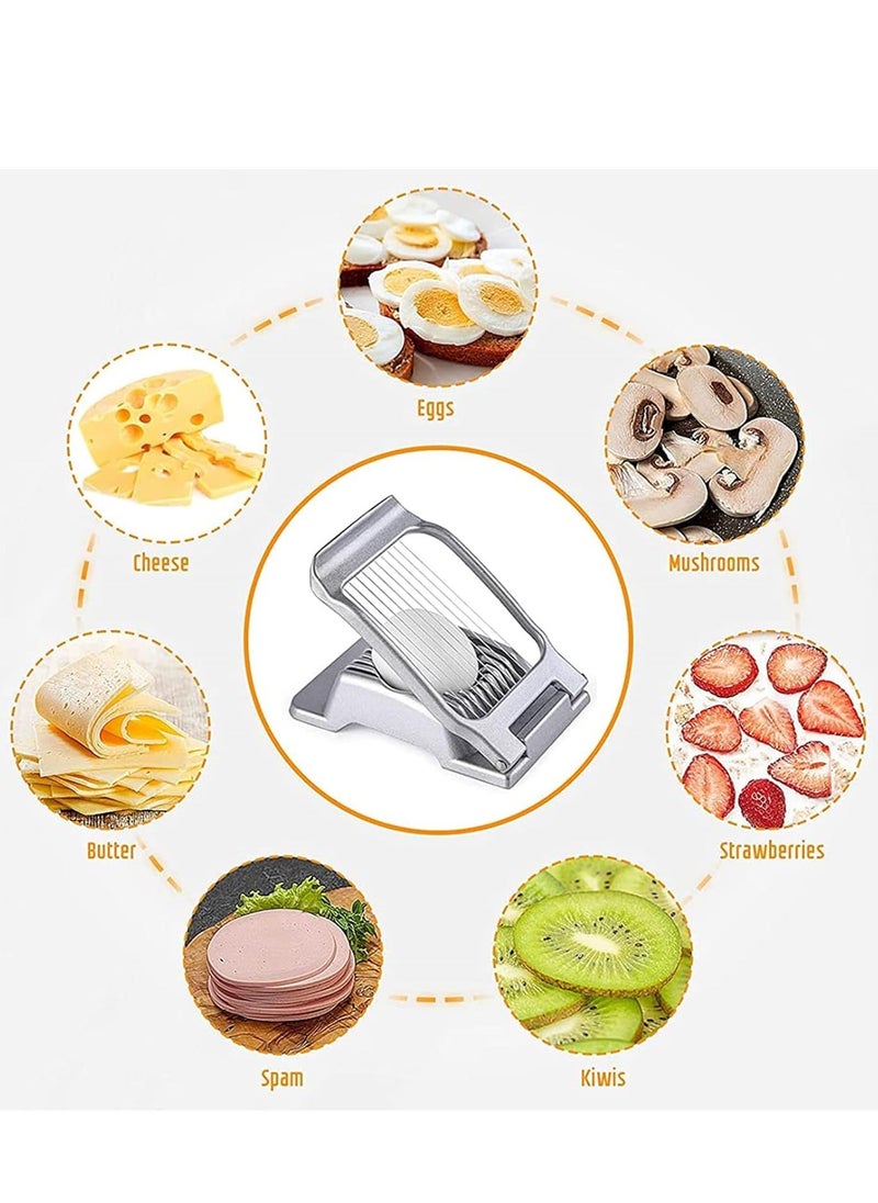 Generic Egg Slicer, Heavy Duty Aluminium Egg Cutter, Multipurpose 304 Stainless Steel Wire Egg Slicer, Stainless Steel Wire Multipurpose Egg Dicer for Soft Fruit, Mushroom  - Image 2