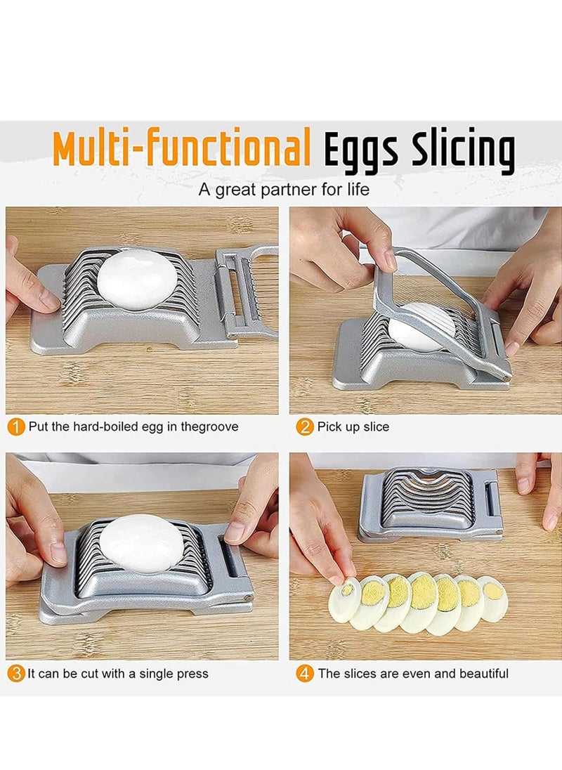 Generic Egg Slicer, Heavy Duty Aluminium Egg Cutter, Multipurpose 304 Stainless Steel Wire Egg Slicer, Stainless Steel Wire Multipurpose Egg Dicer for Soft Fruit, Mushroom  - Image 3