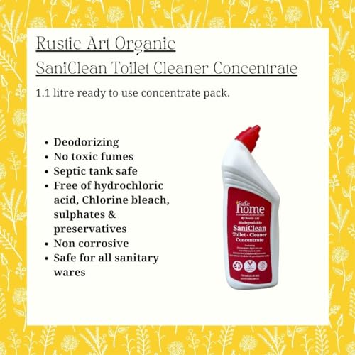 Rustic Art Rustic Home SaniClean Natural Toilet Cleaner Concentrate | Disinfectant, Acid free, Non-Corrosive | Biodegradable, Eco-friendly, Non-Toxic | Rustic Art | 750ml - Image 5