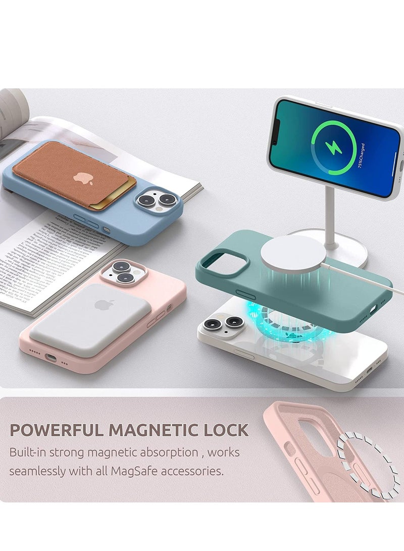 Magnetic Case Designed for iPhone 14 Case 6.1 inch (2022), Compatible with MagSafe, Liquid Silicone Phone Case for iPhone 14, Chakl Pink - Image 4