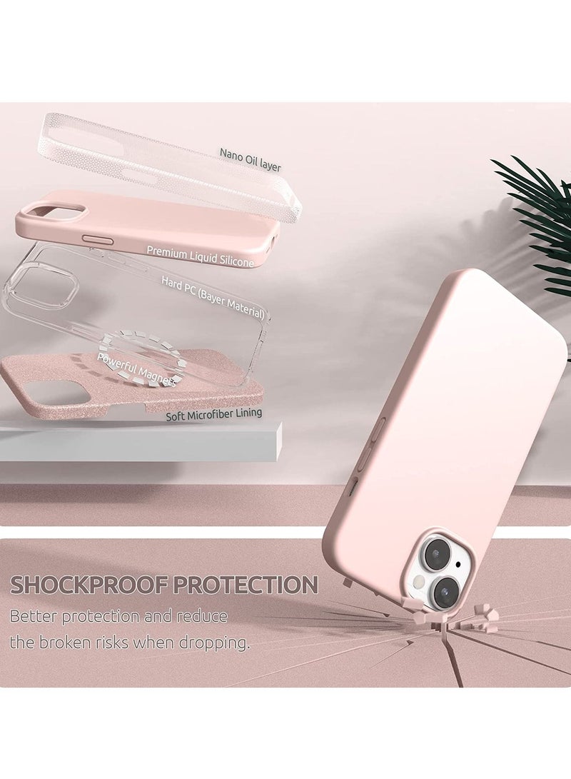 Magnetic Case Designed for iPhone 14 Case 6.1 inch (2022), Compatible with MagSafe, Liquid Silicone Phone Case for iPhone 14, Chakl Pink - Image 5