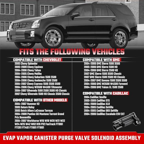 ISINFLASH 2141105 Vapor Canister Purge Valve Solenoid Compatible with Cadillac STS XLR Chevy Avalanche Equinox Express Silverado 1500 2500 3500 GMC Savana Sierra Yukon Replace 12581282 - Image 5