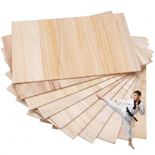 Veemoon 10pcs Wood Taekwondo Breaking Boards Breakable Karate Thin Wooden Boards Martial Arts Training Kick Board Professional Kung Fu Practice Accessories for Kids Youth Adults 3MM Thick - Image 1