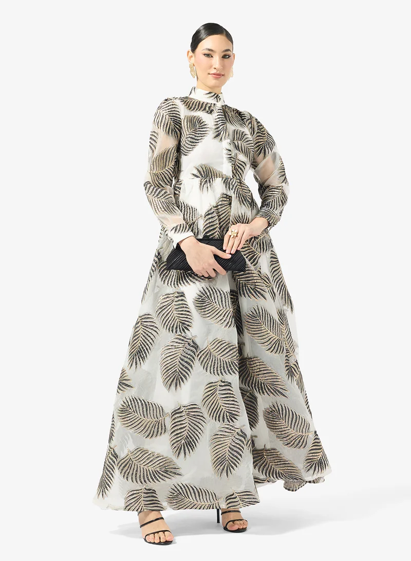 Golden Apple  Organza With Leaf Design Dress for Women | Best Price UAE