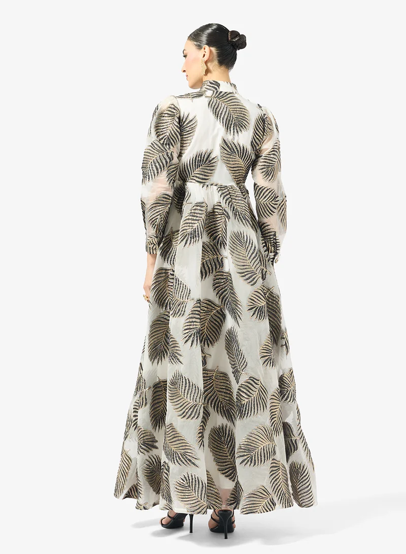 Golden Apple  Organza With Leaf Design Dress for Women | Best Price UAE