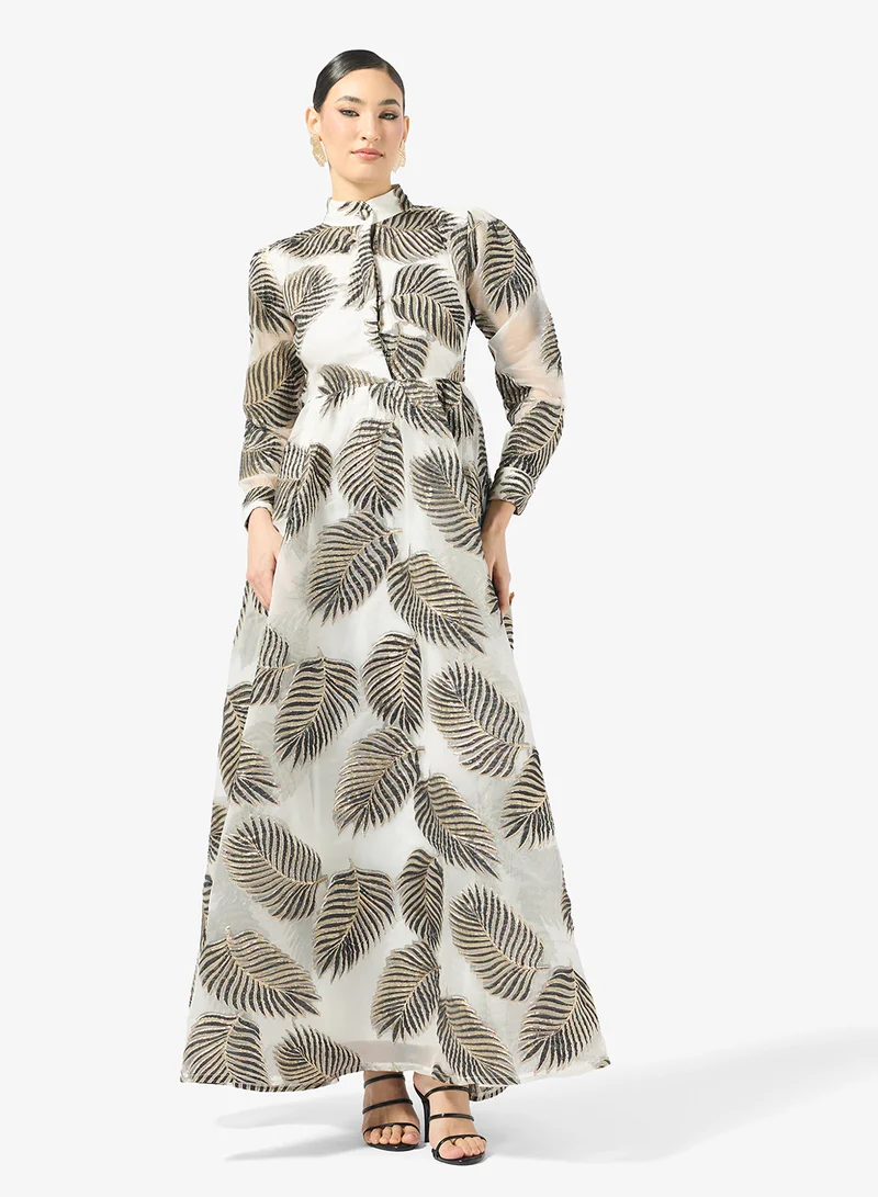 Organza With Leaf Design Dress