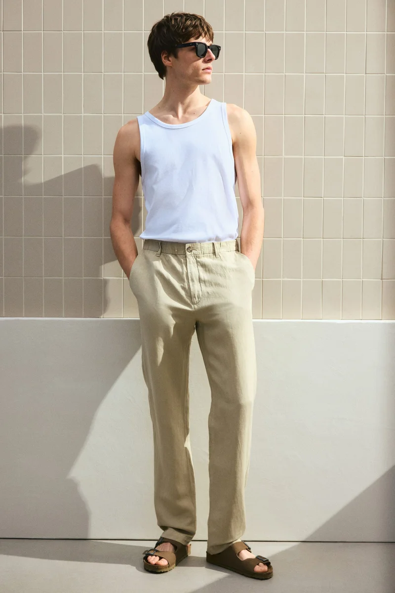 H&M Regular Fit Linen-blend trousers